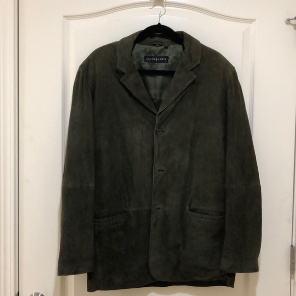 JHANE BARNES MEN’s SUEDE JACKET FOREST GREEN - Picture 1 of 6